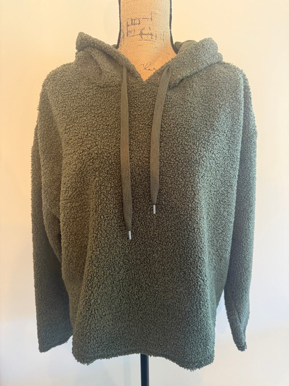 Wild Fable Green Textured Sherpa Hooded Sweatshirt Size XL
